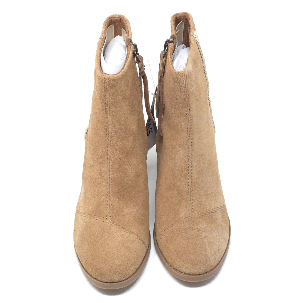 TOMS Evelyn Brown Suede Stacked Heel Ankle Boots 6M - Picture 10 of 12